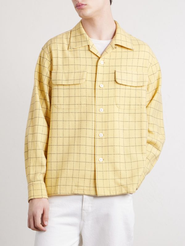 Carrow Convertible-Collar Checked Wool Shirt - FR Carrow Convertible-Collar Checked Wool Shirt - FR