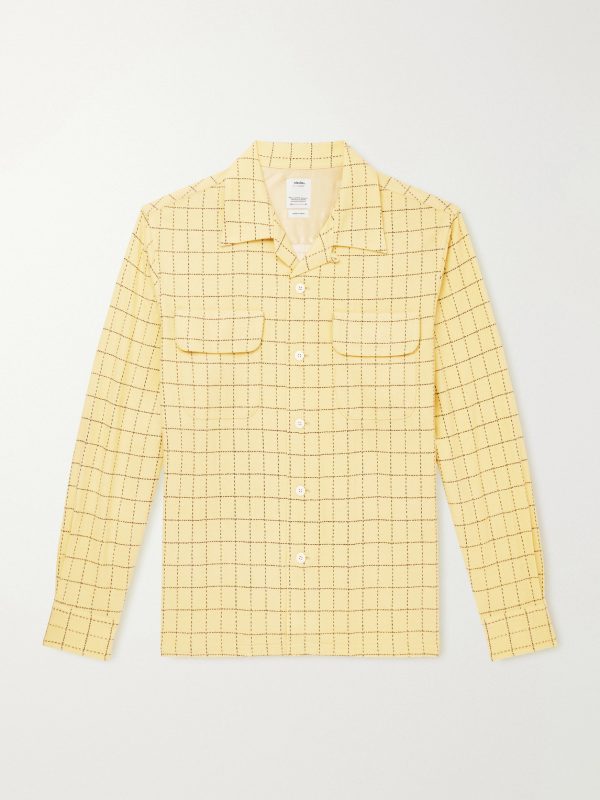Carrow Convertible-Collar Checked Wool Shirt Carrow Convertible-Collar Checked Wool Shirt