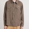 Four Corners Logo-Embroidered Canvas Western Shirt - FR Four Corners Logo-Embroidered Canvas Western Shirt - FR