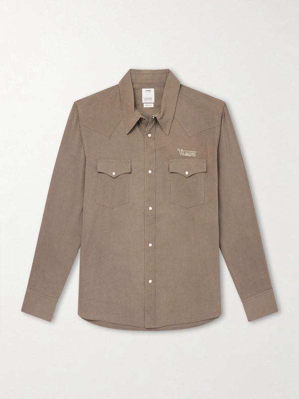Four Corners Logo-Embroidered Canvas Western Shirt Four Corners Logo-Embroidered Canvas Western Shirt