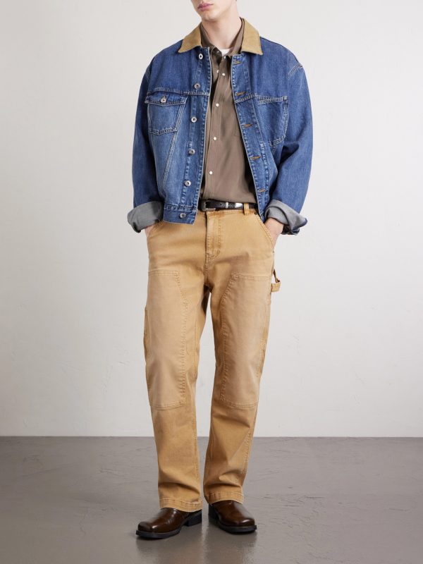 Four Corners Logo-Embroidered Canvas Western Shirt - OU Four Corners Logo-Embroidered Canvas Western Shirt - OU