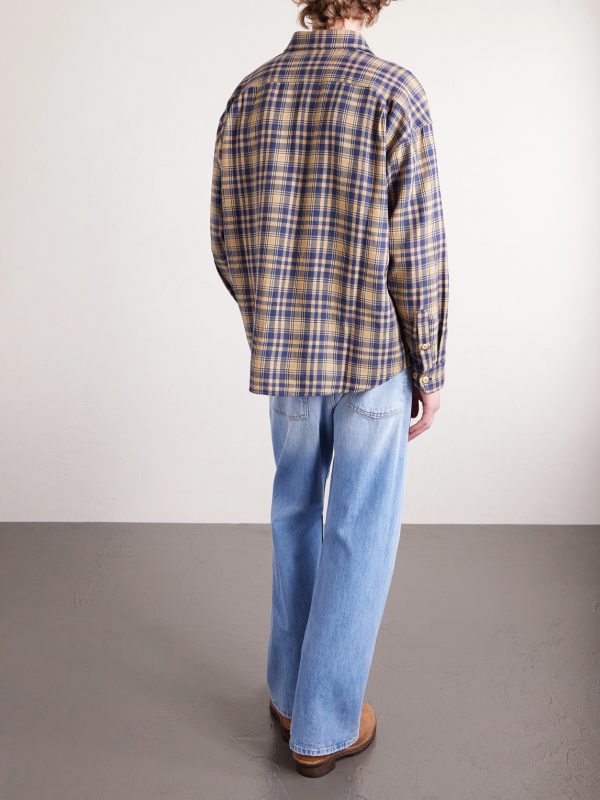 Lumber Checked Wool and Linen-Blend Twill Shirt - BK Lumber Checked Wool and Linen-Blend Twill Shirt - BK