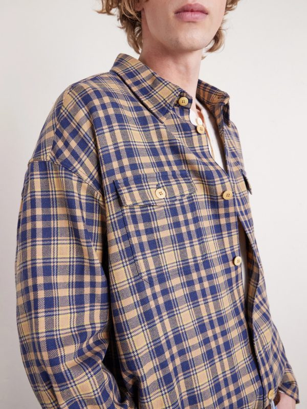 Lumber Checked Wool and Linen-Blend Twill Shirt - CU Lumber Checked Wool and Linen-Blend Twill Shirt - CU