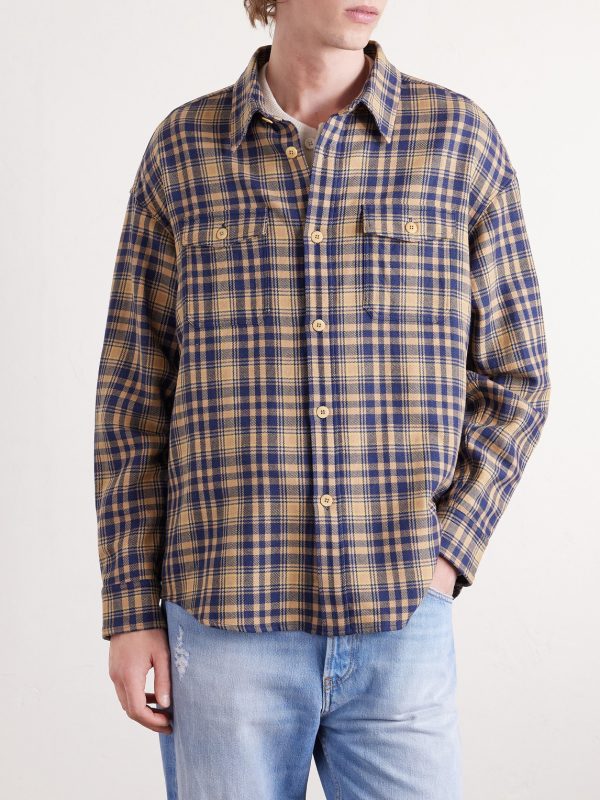 Lumber Checked Wool and Linen-Blend Twill Shirt - FR Lumber Checked Wool and Linen-Blend Twill Shirt - FR