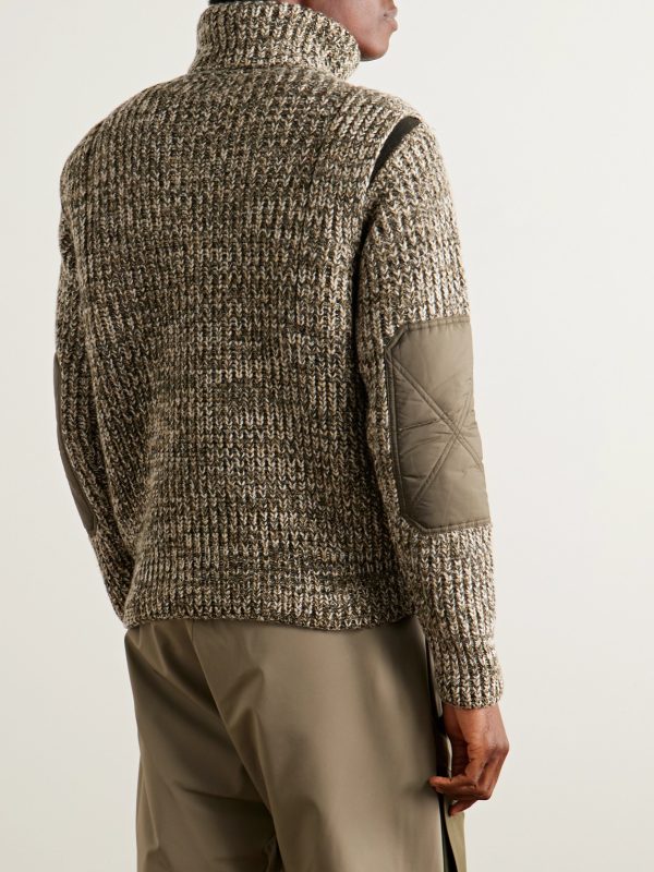 Shell-Trimmed Virgin Wool Rollneck Sweater - BK