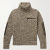 Shell-Trimmed Virgin Wool Rollneck Sweater