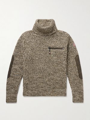 Shell-Trimmed Virgin Wool Rollneck Sweater