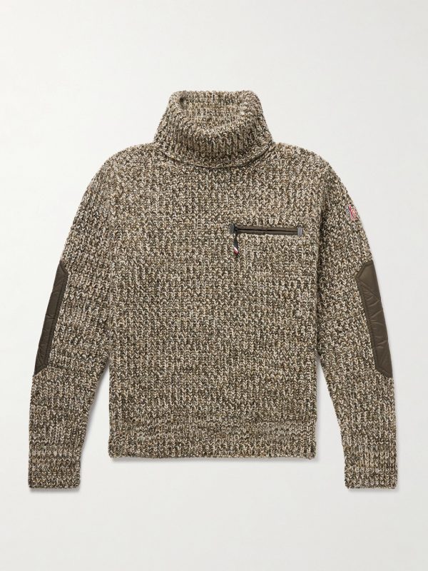 Shell-Trimmed Virgin Wool Rollneck Sweater