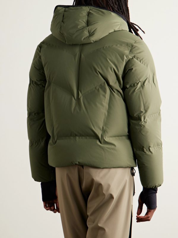 Quilted Tech-Poplin Hooded Down Jacket - BK Quilted Tech-Poplin Hooded Down Jacket - BK