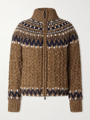 Indren Virgin Wool-Blend Jacquard Down Jacket Indren Virgin Wool-Blend Jacquard Down Jacket