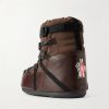 + Moon Boot Icon Low Gaiter Padded Shell and Leather Snow Boots - BK + Moon Boot Icon Low Gaiter Padded Shell and Leather Snow Boots - BK