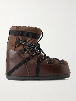 + Moon Boot Icon Low Gaiter Padded Shell and Leather Snow Boots