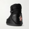 + Moon Boot Icon Low Gaiter Padded Shell and Leather Snow Boots - BK