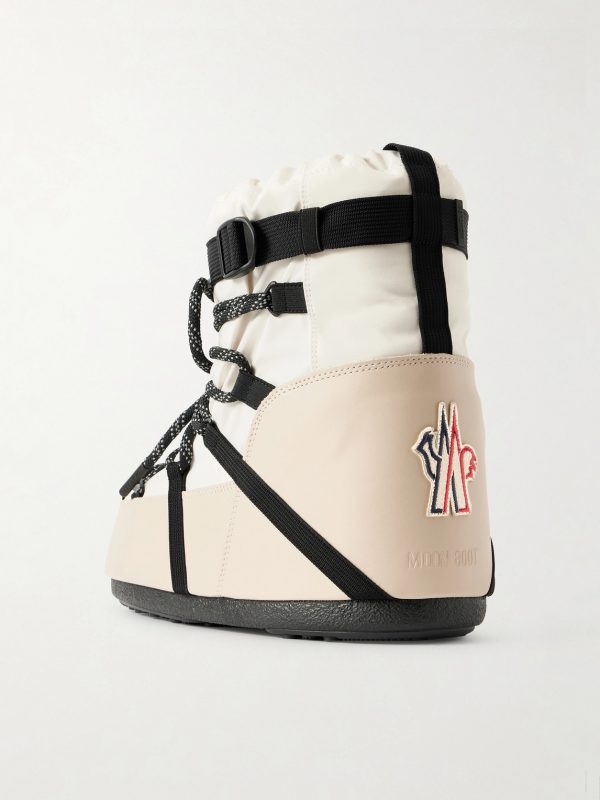 + Moon Boot Icon Low Gaiter Padded Shell and Leather Snow Boots - BK + Moon Boot Icon Low Gaiter Padded Shell and Leather Snow Boots - BK