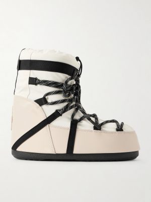 + Moon Boot Icon Low Gaiter Padded Shell and Leather Snow Boots
