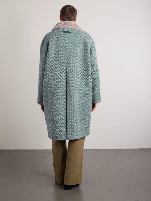 Double-Breasted Wool and Cashmere-Blend Tweed Coat - BK