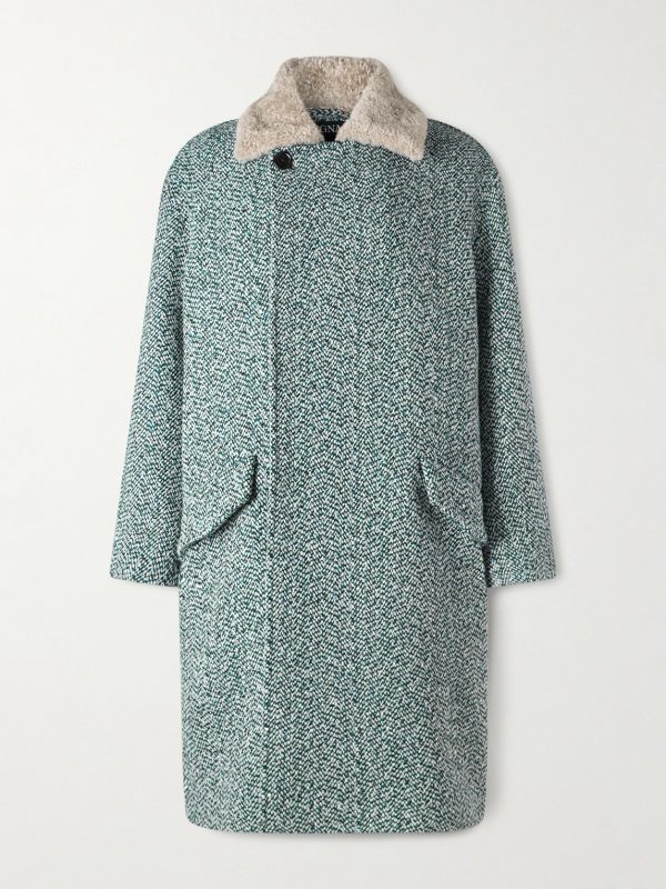 Double-Breasted Wool and Cashmere-Blend Tweed Coat