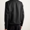 Nubuck-Trimmed Virgin Wool-Twill Jacket - BK Nubuck-Trimmed Virgin Wool-Twill Jacket - BK