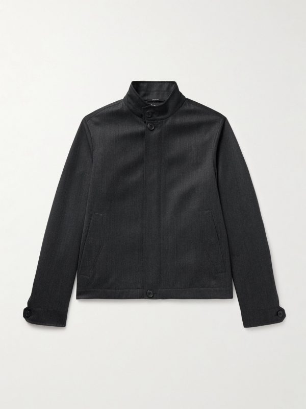 Nubuck-Trimmed Virgin Wool-Twill Jacket Nubuck-Trimmed Virgin Wool-Twill Jacket