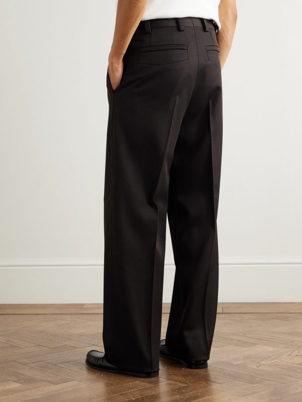 Straight-Leg Wool-Twill Trousers - BK Straight-Leg Wool-Twill Trousers - BK