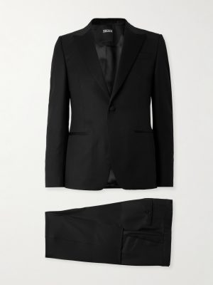Slim-Fit Satin-Trimmed Wool and Mohair-Blend Twill Tuxedo