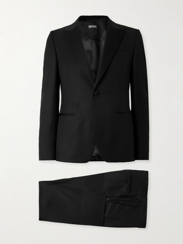 Slim-Fit Satin-Trimmed Wool and Mohair-Blend Twill Tuxedo Slim-Fit Satin-Trimmed Wool and Mohair-Blend Twill Tuxedo