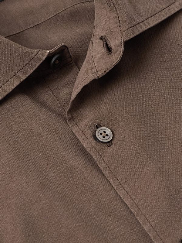 Spread-Collar Mulberry Silk Shirt - CU