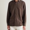 Spread-Collar Mulberry Silk Shirt - FR