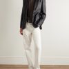 Spread-Collar Mulberry Silk Shirt - OU