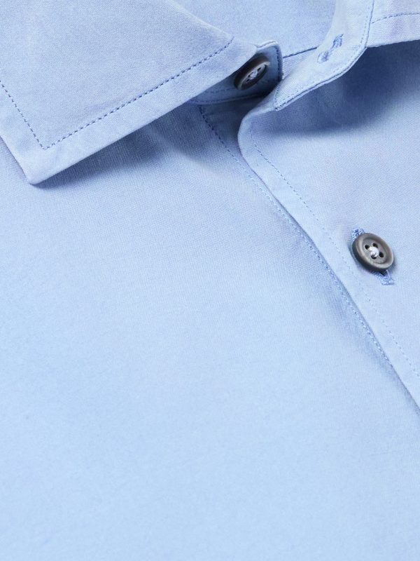 Spread-Collar Mulberry Silk Shirt - CU