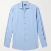 Spread-Collar Mulberry Silk Shirt