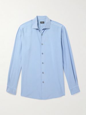 Spread-Collar Mulberry Silk Shirt Spread-Collar Mulberry Silk Shirt