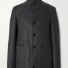 Il Conte Leather-Trimmed Oasi Cashmere Overshirt Il Conte Leather-Trimmed Oasi Cashmere Overshirt