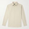 Spread-Collar Mulberry Silk Shirt