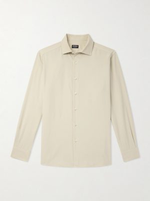 Spread-Collar Mulberry Silk Shirt Spread-Collar Mulberry Silk Shirt