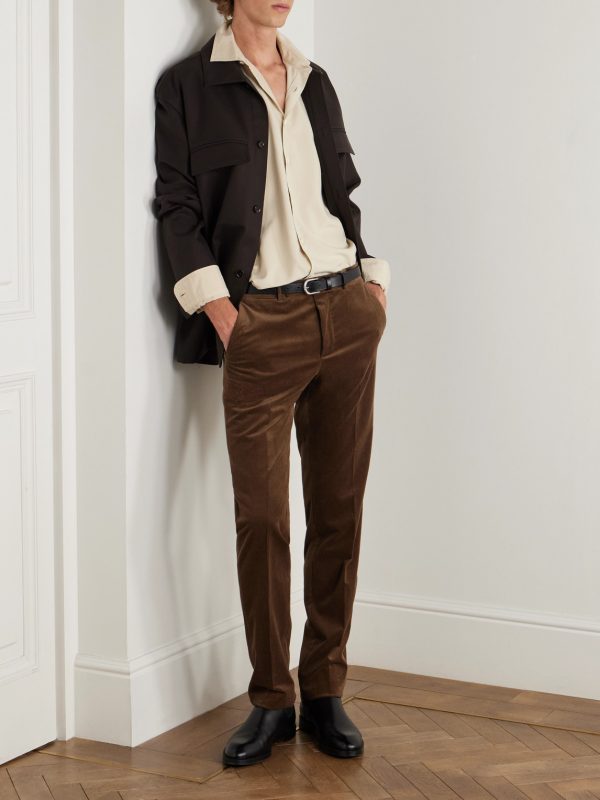 Spread-Collar Mulberry Silk Shirt - OU