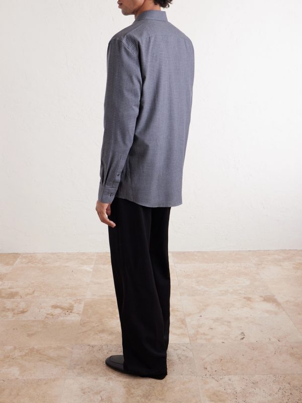 Checked Cashco-Twill Shirt - BK Checked Cashco-Twill Shirt - BK