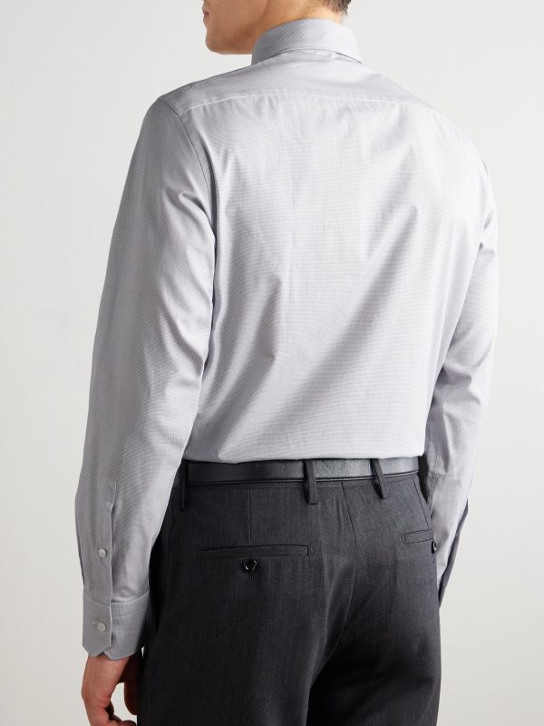 Cutaway-Collar Micro-Checked Trofeo™ Cotton-Poplin Shirt - BK Cutaway-Collar Micro-Checked Trofeo™ Cotton-Poplin Shirt - BK