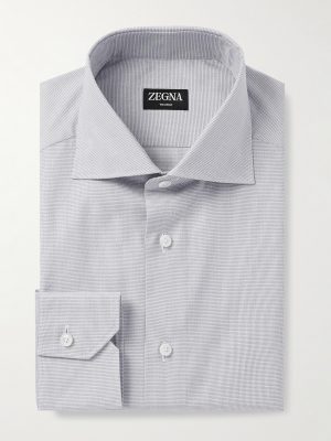 Cutaway-Collar Micro-Checked Trofeo™ Cotton-Poplin Shirt