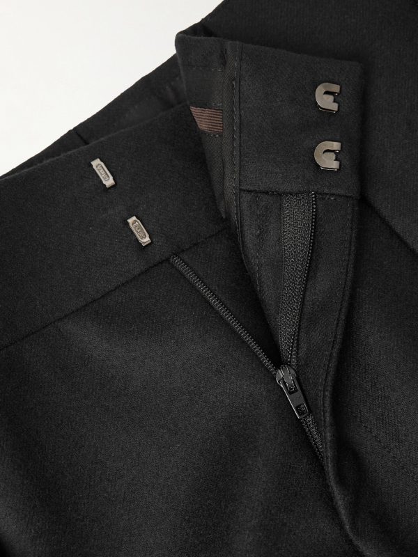 Straight-Leg Pleated Wool Trousers - E1 Straight-Leg Pleated Wool Trousers - E1