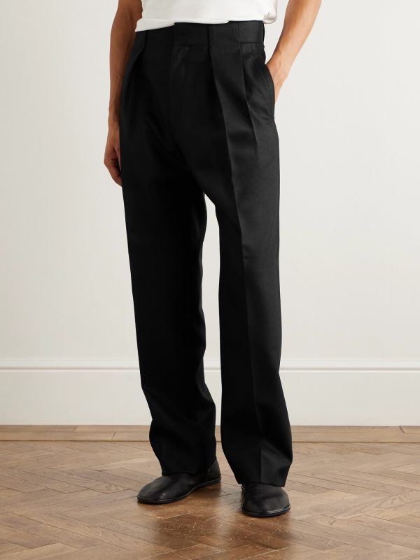 Straight-Leg Pleated Wool Trousers - FR Straight-Leg Pleated Wool Trousers - FR