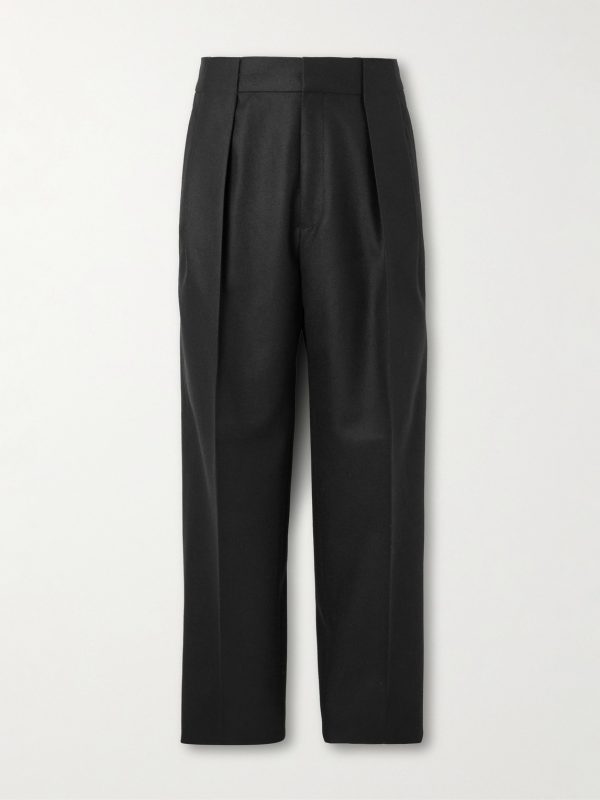 Straight-Leg Pleated Wool Trousers Straight-Leg Pleated Wool Trousers