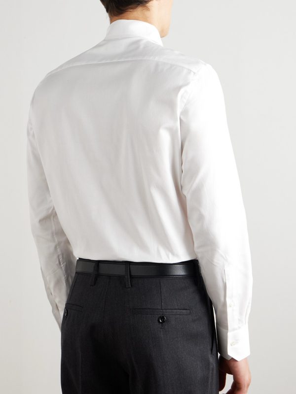 Cutaway-Collar Cotton-Piqué Shirt - BK Cutaway-Collar Cotton-Piqué Shirt - BK
