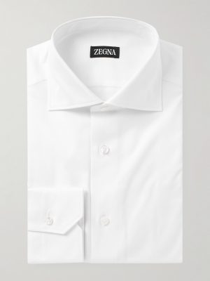 Cutaway-Collar Cotton-Piqué Shirt