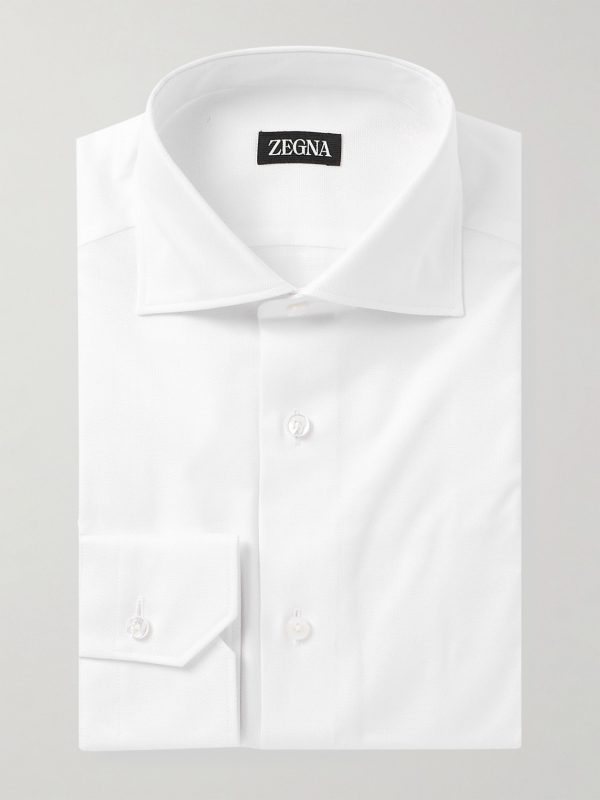 Cutaway-Collar Cotton-Piqué Shirt Cutaway-Collar Cotton-Piqué Shirt