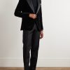 Satin-Trimmed Cotton-Velvet Tuxedo Jacket - OU