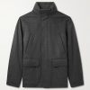 Padded Suede-Trimmed Oasi Cashmere Coat Padded Suede-Trimmed Oasi Cashmere Coat
