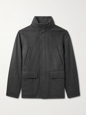 Padded Suede-Trimmed Oasi Cashmere Coat Padded Suede-Trimmed Oasi Cashmere Coat