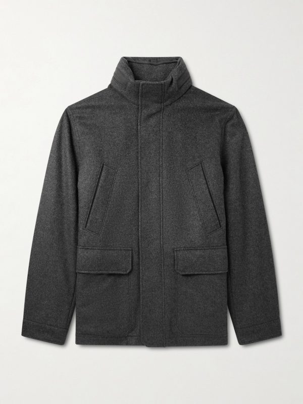 Padded Suede-Trimmed Oasi Cashmere Coat Padded Suede-Trimmed Oasi Cashmere Coat