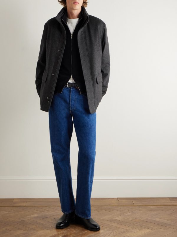 Padded Suede-Trimmed Oasi Cashmere Coat - OU Padded Suede-Trimmed Oasi Cashmere Coat - OU
